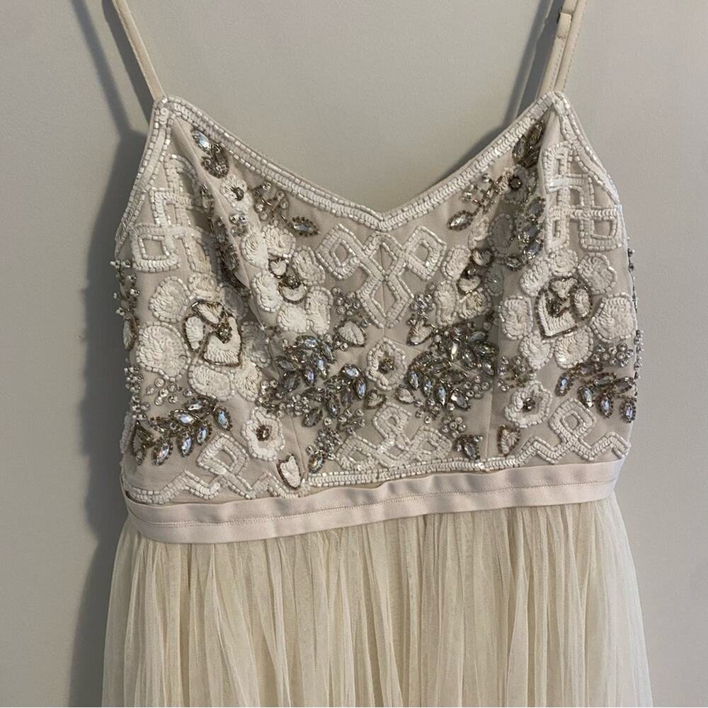 NWT Needle & Thread Bridal Cream Embellished Tulle Maxi Dress 4 - Picture 9 of 13